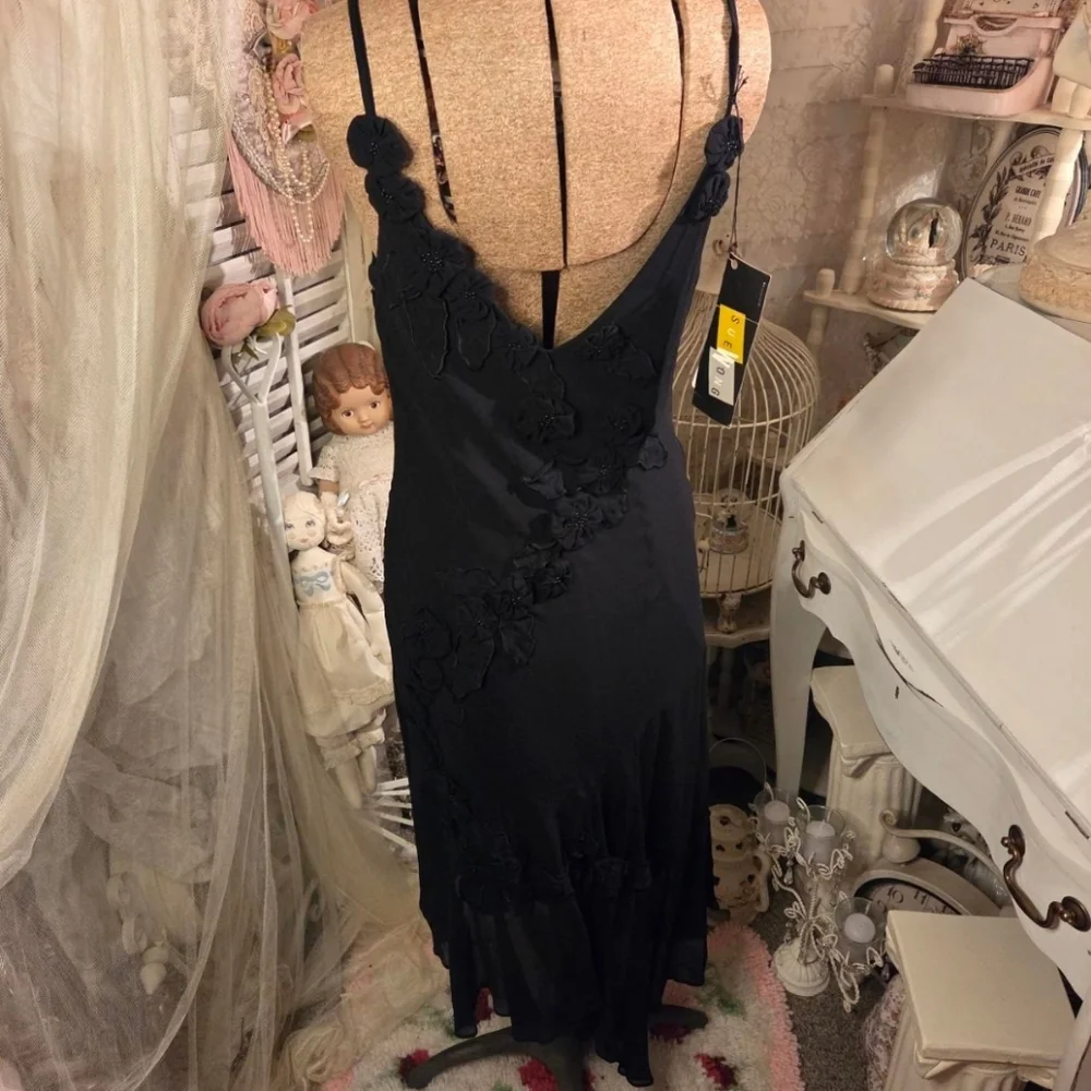 ♡ nwt deadstock vintage sue wong silk dress ♡ - Picture 4 of 5
